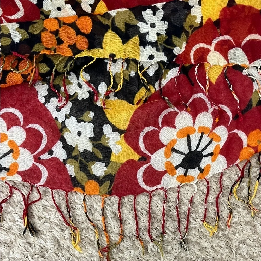 Vera Bradley Bittersweet Print Lightweight Fringe Scarf